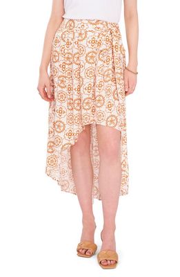 Vince Camuto Printed High-Low Maxi Skirt in New Ivory
