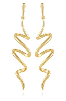 Vince Camuto Ribbon Drop Earrings in Gold Toned