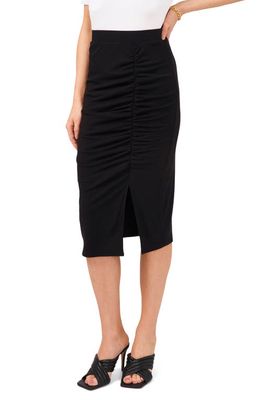 Vince Camuto Ruched Midi Skirt in Rich Black