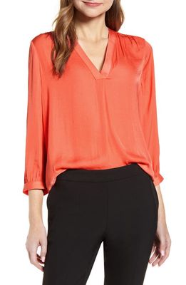 Vince Camuto Rumple Fabric Blouse in Bright Coral
