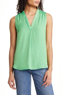 Vince Camuto Rumpled Satin Blouse in Vibrant Green