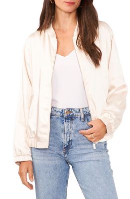 Vince Camuto Satin Bomber Jacket in Birch