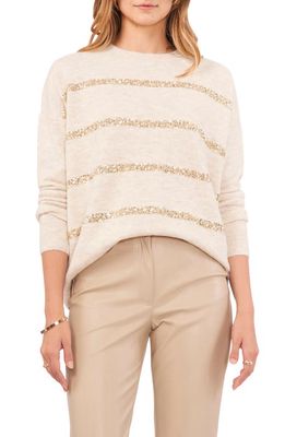 Vince Camuto Sequin Stripe Sweater in Malted