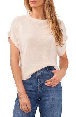 Vince Camuto Short Sleeve Crewneck Sweater in Soft Blush