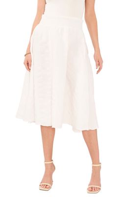 Vince Camuto Smocked Waist A-Line Skirt in New Ivory