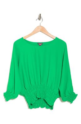 Vince Camuto Smocked Waist Blouse in Vivid Green
