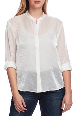 Vince Camuto Sparkle Organza Top in New Ivory