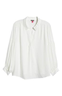 Vince Camuto Split Neck Balloon Sleeve Top in New Ivory
