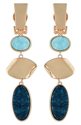 Vince Camuto Stone Clip-On Drop Earrings in Goldtoned
