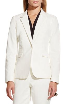 Vince Camuto Stretch Cotton One-Button Blazer in New Ivory