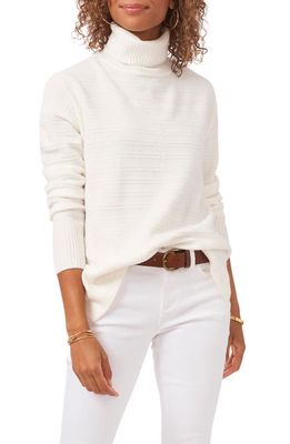 Vince Camuto Textured Turtleneck Sweater in Antique White