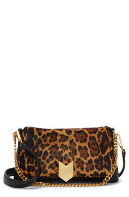 Vince Camuto Theon Genuine Calf Hair & Leather Crossbody Bag in Black Leopard