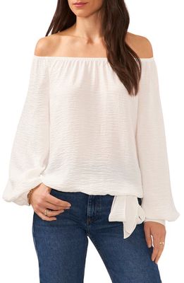 Vince Camuto Tie Front Off the Shoulder Top in New Ivory