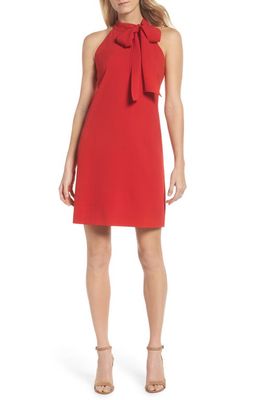Vince Camuto Tie Neck A-Line Dress in Red