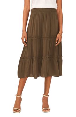Vince Camuto Tiered Maxi Skirt in Olive