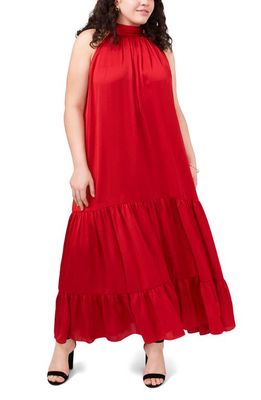 Vince Camuto Tiered Rumple Maxi Dress in Vermillion