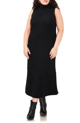 Vince Camuto Turtleneck Sleeveless Sweater Dress in Rich Black