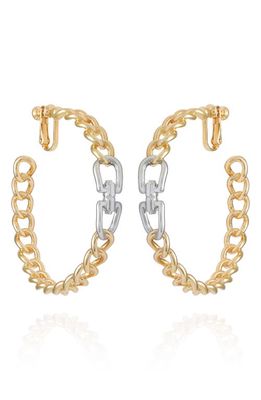 Vince Camuto Two-Tone Clip-On Hoop Earrings in Two Toned