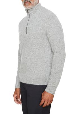 Vince Cashmere Donegal Quarter-Zip Sweater in H Grey