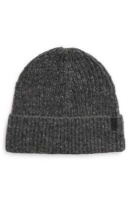Vince Cashmere Ribbed Beanie in Charcoal