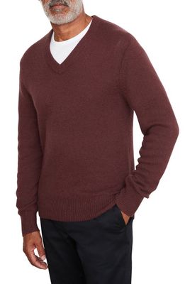 Vince Cashmere V-Neck Sweater in Beet Root