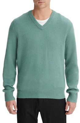 Vince Cashmere V-Neck Sweater in Mineral Green