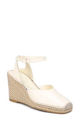 Vince Cecilia Ankle Strap Espadrille Wedge in Marble Cream