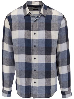 Vince check-pattern linen shirt - Blue