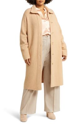 Vince Collared Cardigan Sweater Coat in Lt Brittle