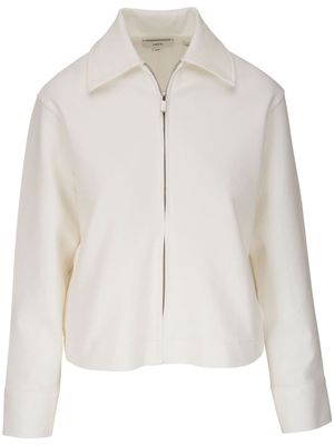 Vince collared cotton-blend jacket - White