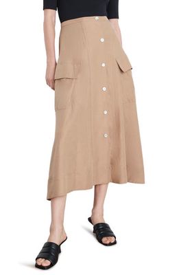 Vince Cotton & Linen Blend Utiility Skirt in Sandshell