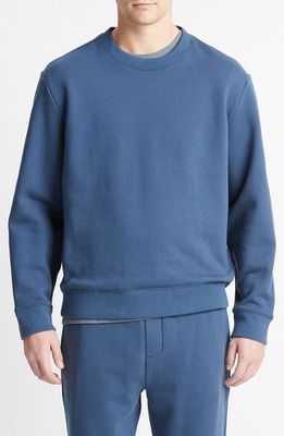 Vince Cotton Blend Fleece Sweatshirt in Deep Indigo