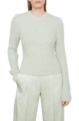 Vince Cotton Blend Sweater in White Jade