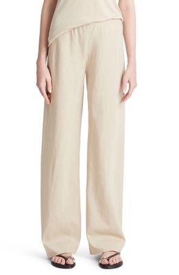 Vince Cotton Blend Wide Leg Pants in White Oak