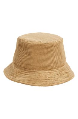 Vince Cotton Corduroy Bucket Hat in Camel
