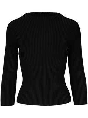 Vince crew-neck ribbed-knit top - Black