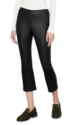 Vince Crop Flare Leather Pants in Black