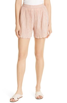 Vince Crushed Pleat Shorts in Light Rosa