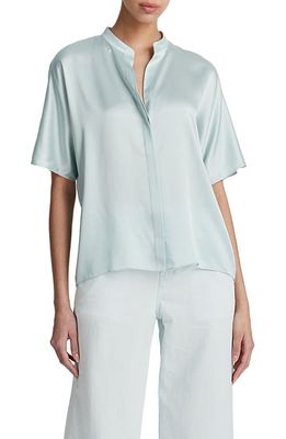 Vince Dolman Sleeve Silk Button-Up Shirt in Sea Star at Nordstrom, Size X-Small