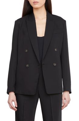 Vince Double Breasted Crepe Blazer in Black