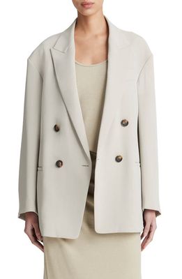 Vince Double Breasted Crepe Blazer in Sepia