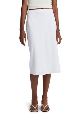 Vince Easy Linen Blend Slip Skirt in Optic White