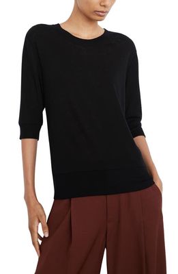 Vince Elbow Sleeve Wool & Cashmere Sweater in Black