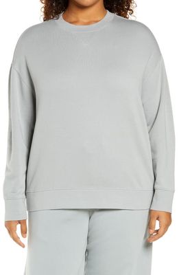 Vince Essential Relaxed Pullover Cotton Sweatshirt in Fog