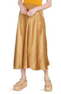 Vince Exposed Raw Seam Satin Skirt in Amber Wave