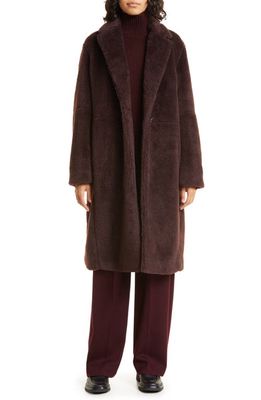 Vince Faux Shearling Coat in Fig