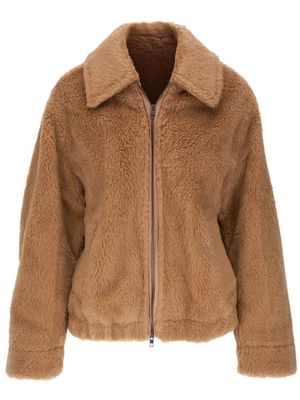 Vince faux shearling recycled polyester-blend jacket - Brown