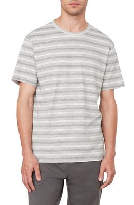 Vince Feeder Stripe Cotton T-Shirt in H Grey/H White