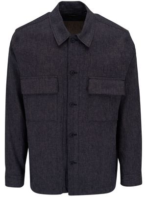 Vince flap-pocket cotton-linen jacket - Grey