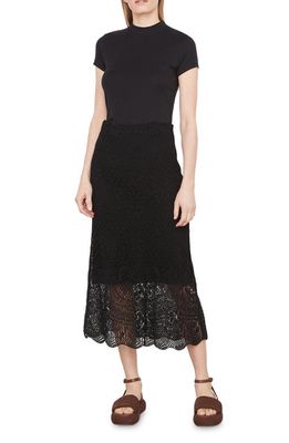 Vince Floral Lace Maxi Skirt in Black